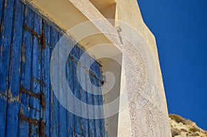 Beach house with blue door