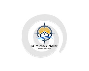 Beach house logo design template