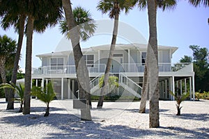 Beach house in tropics photo