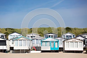 Beach houses at IJmuiden Beach, Holland