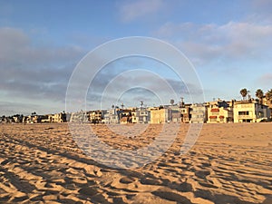 Beach houses in Manhattan Beach in Los Angeles, California