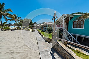 Beach houses in the peruvian coast at Piura Peru