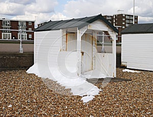 Beach hut at Bexhill-0n-Sea. UK