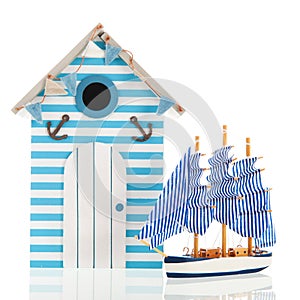Beach hut and boat