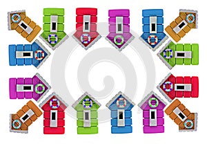 Beach hut home house homes border background copy negative space