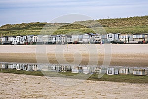 Beach hut on the beach of Egmond aan Zee/Netherlands