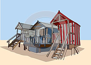 Beach huts