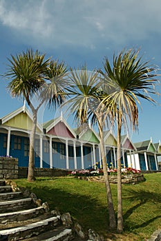 Beach huts.