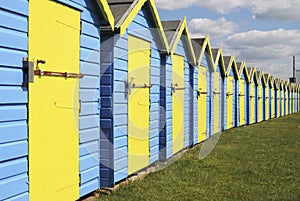 Beach huts at Bognor Regis. UK