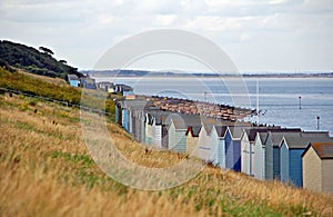 Beach huts by coast