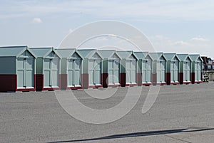 Beach huts at Hove. Brighton. Sussex. UK