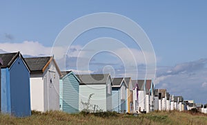 Beach huts in Hunstanton long row of holiday huts