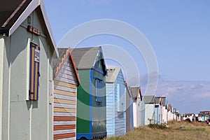 Beach huts in Hunstanton long row of holiday huts