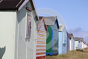 Beach huts in Hunstanton long row of holiday huts