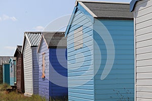 Beach huts in Hunstanton long row of holiday huts