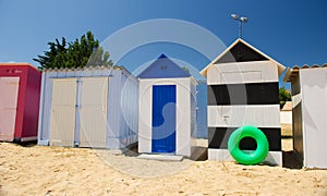 Beach huts on island Oleron in France photo