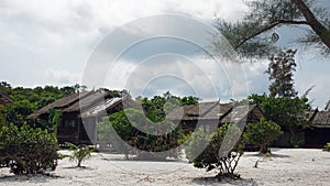 beach huts on koh rong samloem