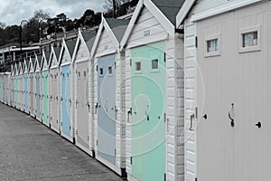 Beach huts in Lyme Regis