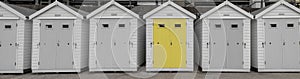 Beach huts in Lyme Regis