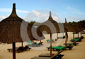 Beach huts, Mauritius