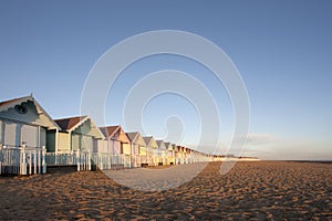 Beach huts at mersea, essex