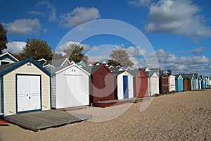 Beach Huts on Mersea Island Essex England