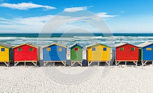 Beach Huts of Muizenberg near Cape Town, South Africa