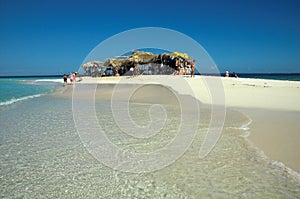 Beach huts at paradise island