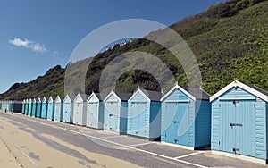 Beach huts on promenade, Bournemouth
