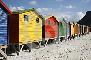 Beach huts in a row