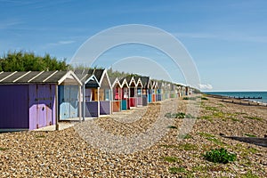 Beach huts at Rustington, England