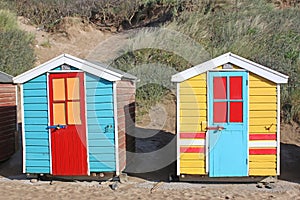 Beach huts at Saunton Sands beach
