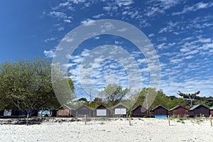 Beach huts on Studland Bay