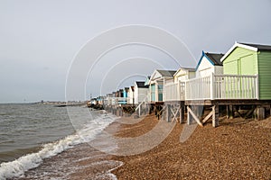 Beach Huts at Thorpe Bay, Essex, England, United Kingdom