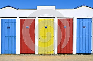 Beach huts in VendÃÂ©e in France