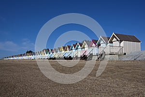 Beach Huts, West Mersea, Essex, England