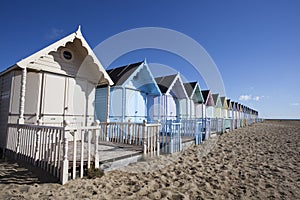 Beach Huts, West Mersea, Essex, England