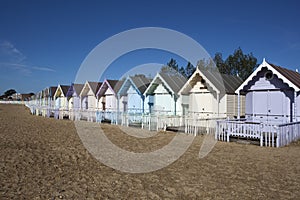 Beach Huts, West Mersea, Essex, England