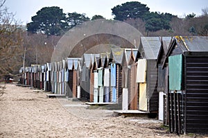 Beach huts in winter