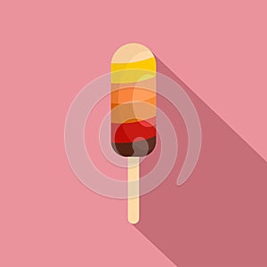 Beach ice cream icon, flat style