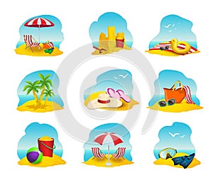 Beach Icons Set