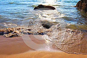 Beach idyll, sand and stones
