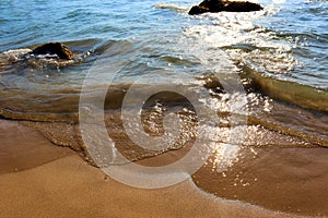 Beach idyll, sand and stones