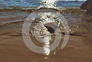 Beach idyll, sand and stones