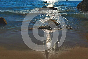 Beach idyll, sand and stones