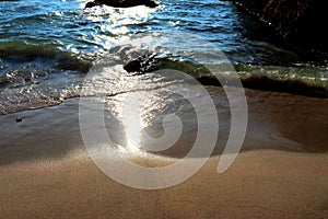 Beach idyll, sand and stones