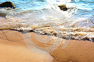 Beach idyll, sand and stones