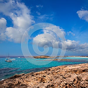 Beach Illetas Illetes in Formentera near Ibiza