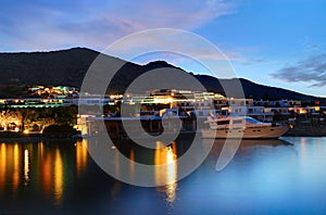 Beach illumination at luxury hotel