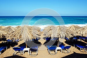 The beach on Ionian Sea at luxury hotel